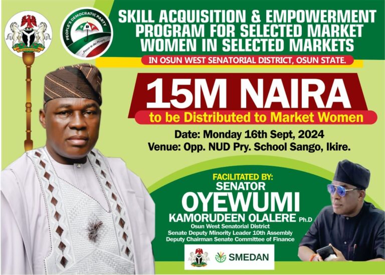 Osun Senator, Lere Oyewumi Empowers Market women with Skill Acquisition, Cash Grants