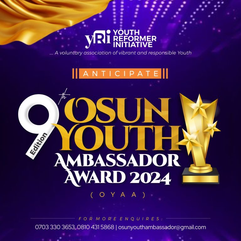 #OYAA2025: YRI Begins Nomination Process for Annual Osun Youth Ambassador Award