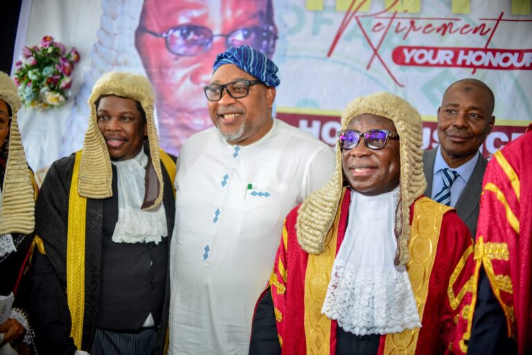 Adeleke Extols Retiring Appeal Court Judge, Jimi-Bada Virtues, Describes him as an Embodiment of Dignity